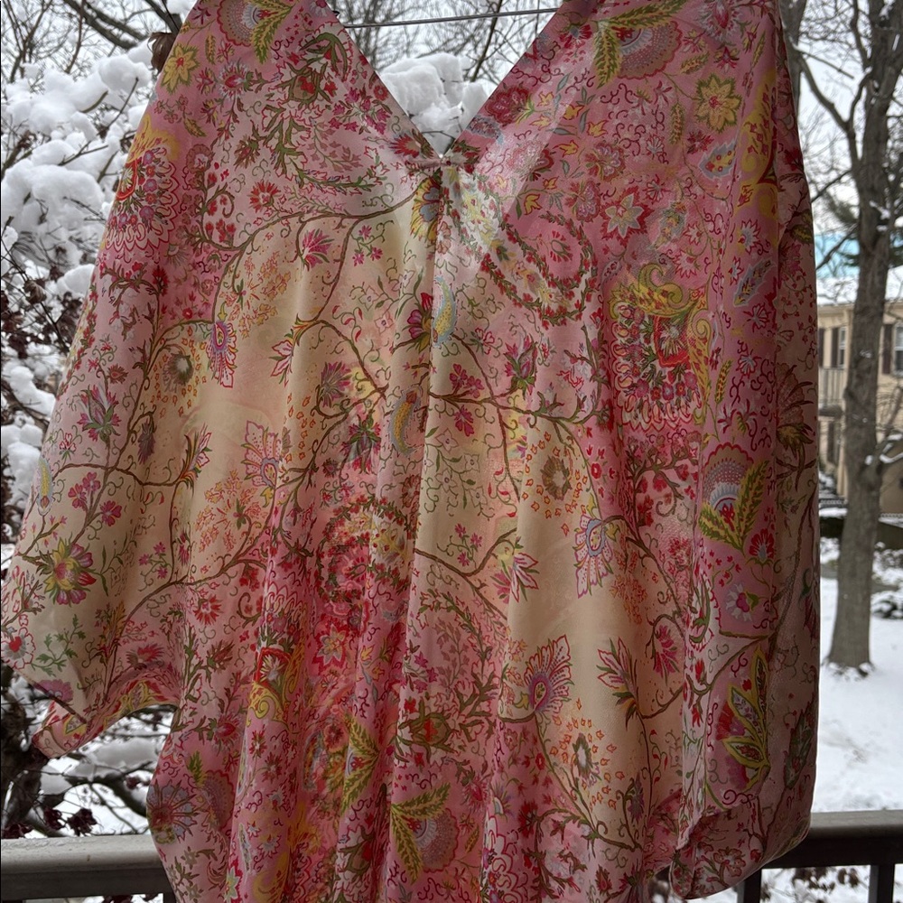 Natori Vintage y2K Luxury Slip Dress Set Matching Robe Kimono Caftan Large Pink - Picture 8 of 17